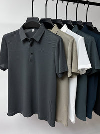 Ademend heren poloshirt met mesh-details en slim fit - Milan