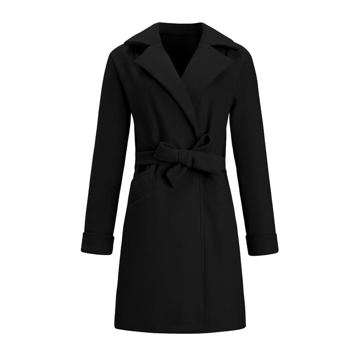 Langer doppelt geknöpfter Woll-Look Mantel für Damen - Elise
