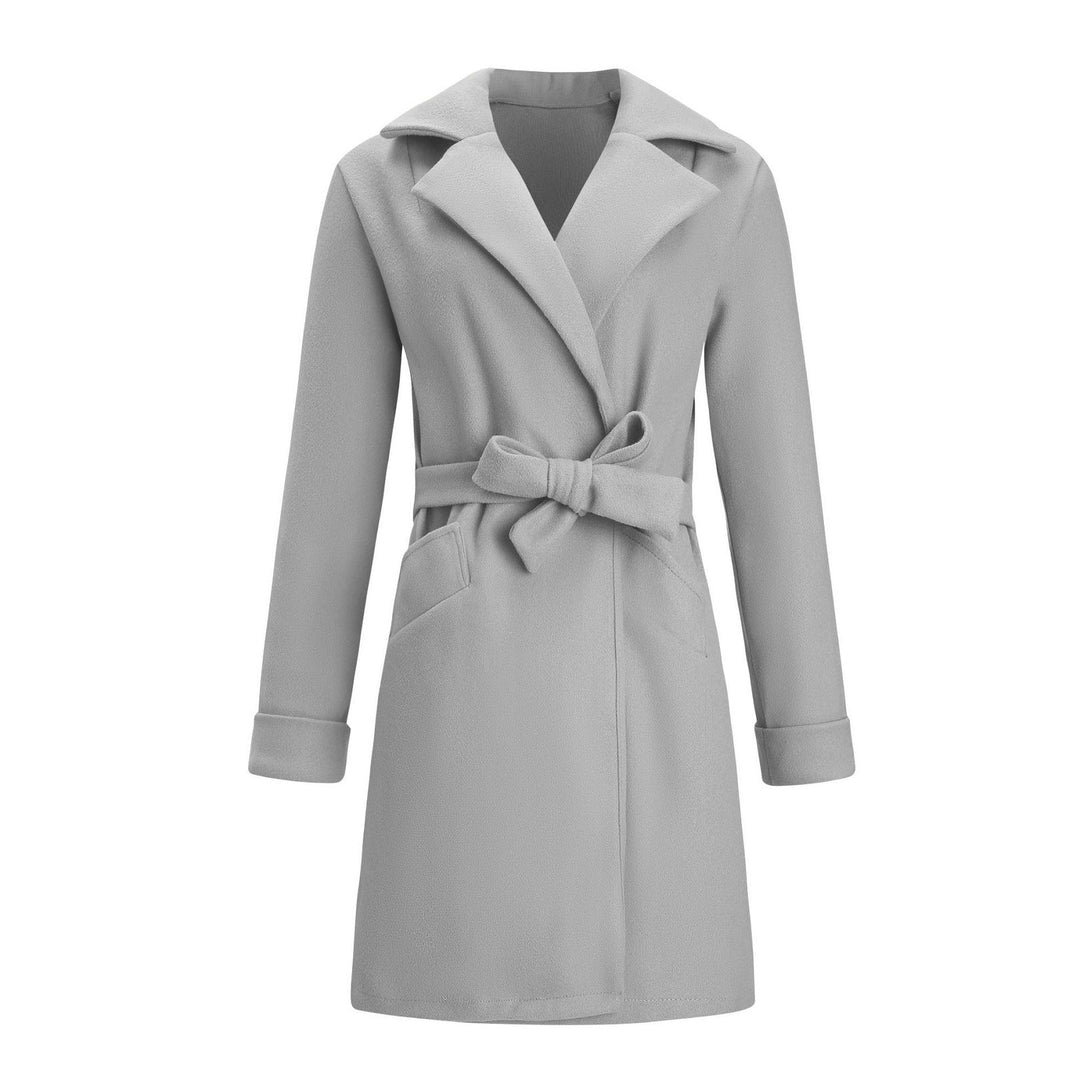Langer doppelt geknöpfter Woll-Look Mantel für Damen - Elise