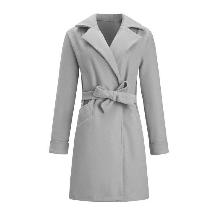 Langer doppelt geknöpfter Woll-Look Mantel für Damen - Elise