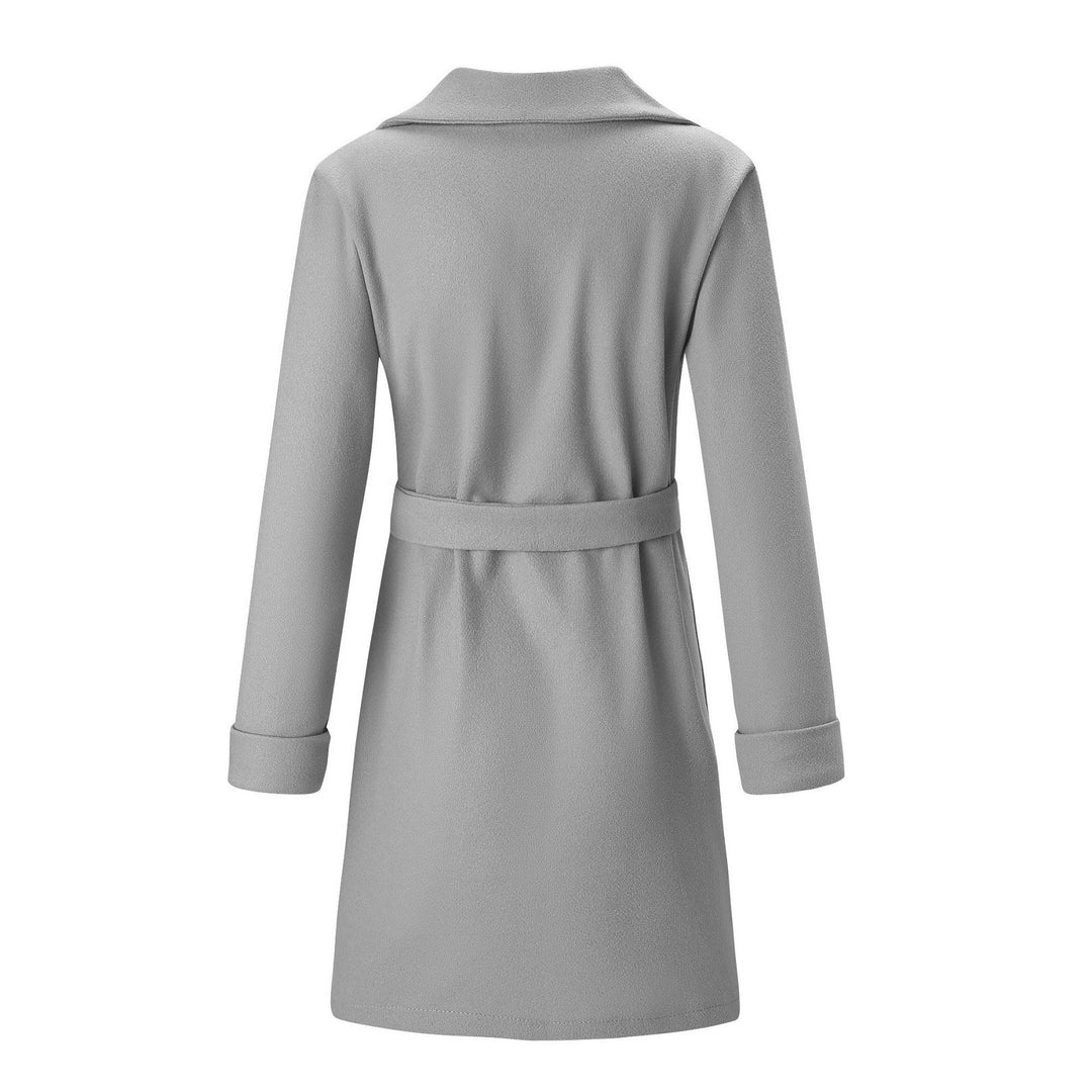 Langer doppelt geknöpfter Woll-Look Mantel für Damen - Elise