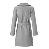 Langer doppelt geknöpfter Woll-Look Mantel für Damen - Elise