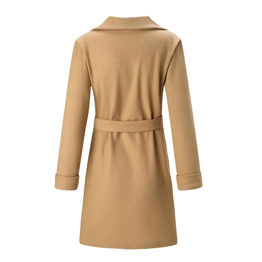 Langer doppelt geknöpfter Woll-Look Mantel für Damen - Elise