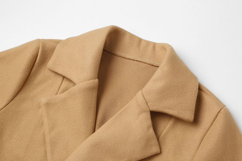 Langer doppelt geknöpfter Woll-Look Mantel für Damen - Elise