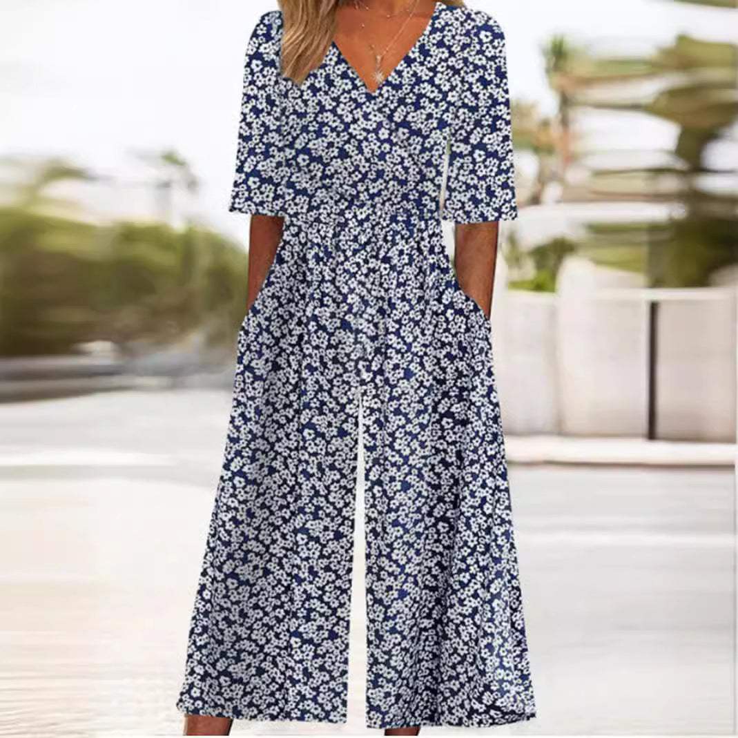 Luchtige & Stijlvolle Dames Jumpsuit met Wijde Pijpen – Elina