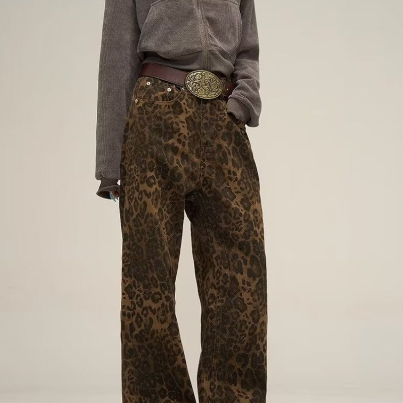 Trendige Jeans mit Leopardenmuster - Layla