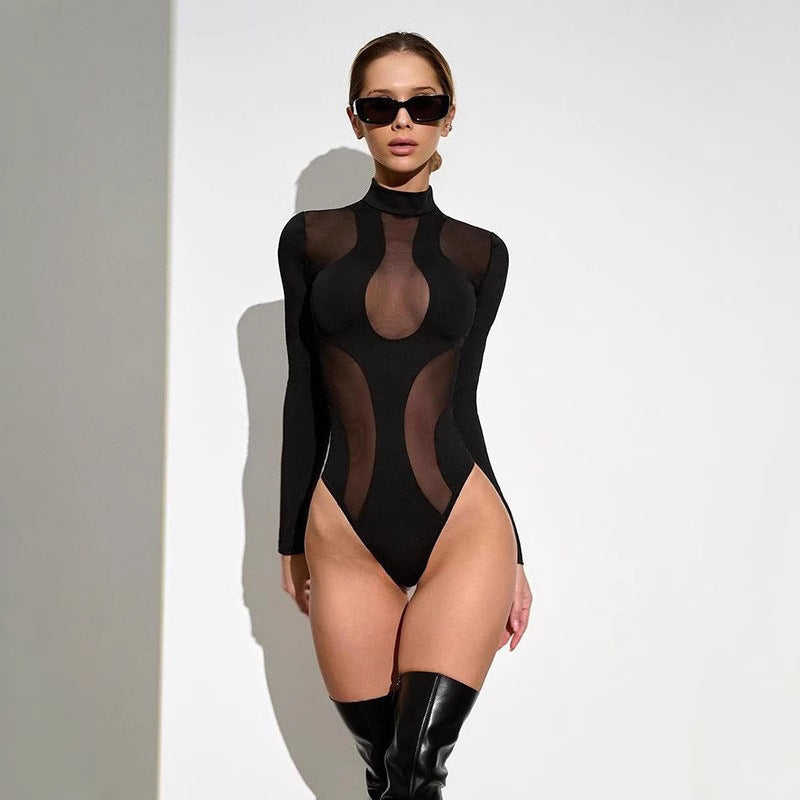 Trendiger Damen-Body mit Cut-outs und Mesh-Einsätzen - Nayeli