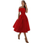 Schulterfreies & figurbetontes Satin-Party-Kleid - Mirella