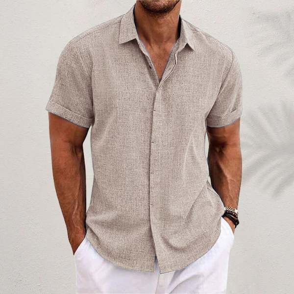 Short sleeve cotton-linen shirt for men – Oscar