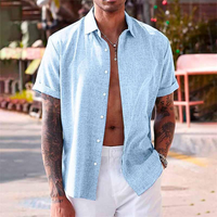 Short sleeve cotton-linen shirt for men – Oscar