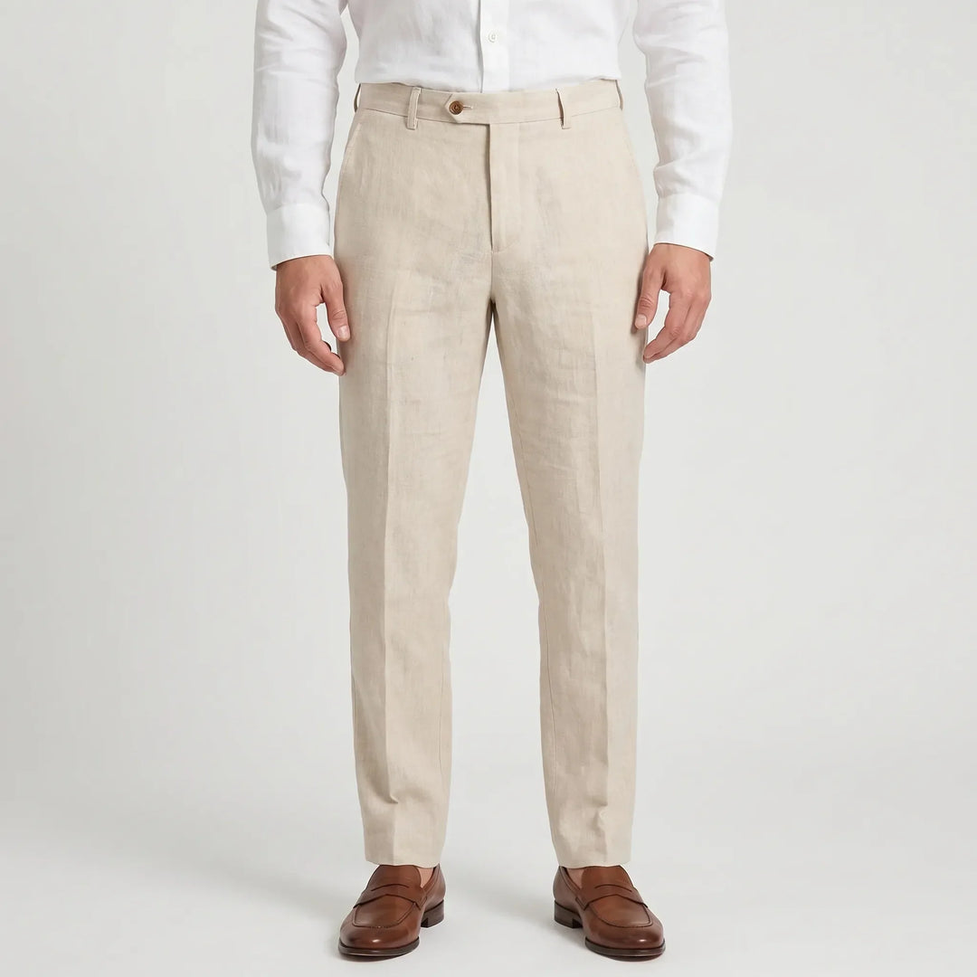 Office Wear Linen Blend Trousers -  Sheldon