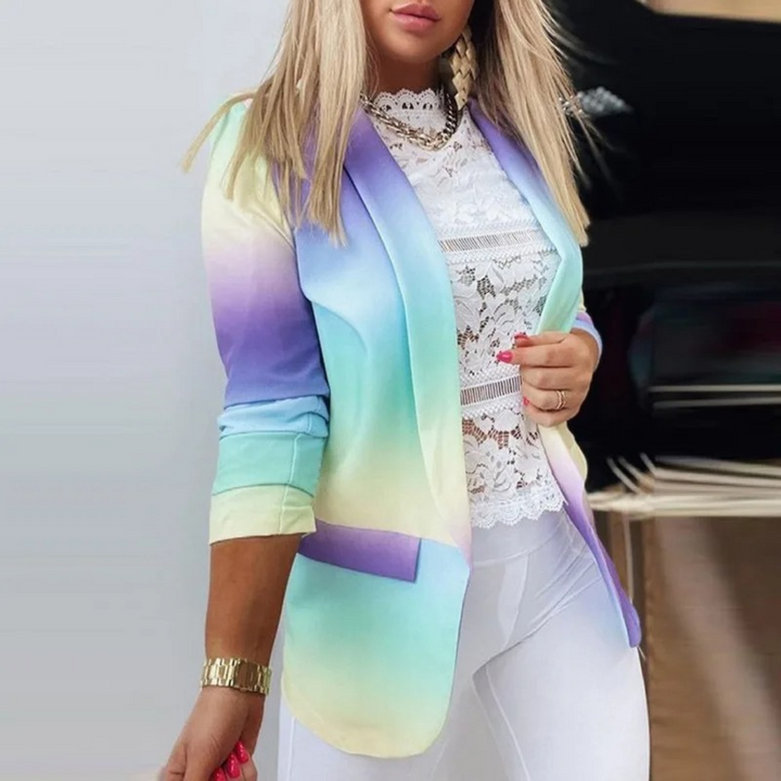 Damenblazer mit Umschlagkragen und Print - Bella