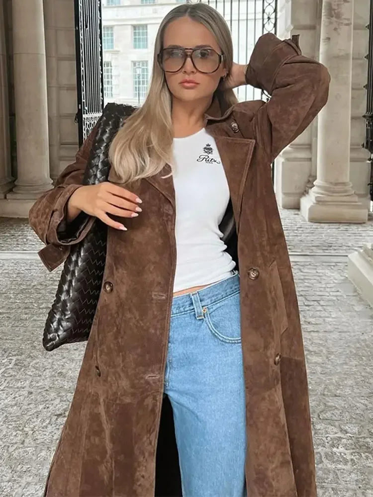 Wintermantel aus Kunstwildleder für Damen - Sorina