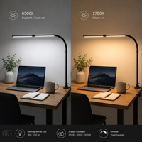 Vergelijking van koel daglicht en warm wit licht op hetzelfde bureau, met pictogrammen met kenmerken eronder 5