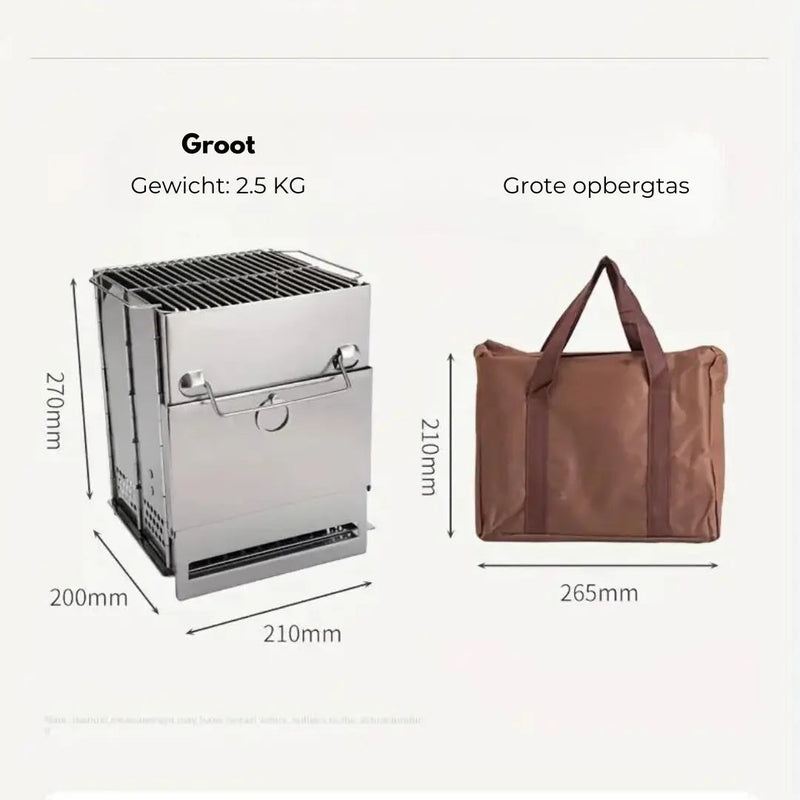 Foldable Stainless Steel Wood Stove - TrailFlame