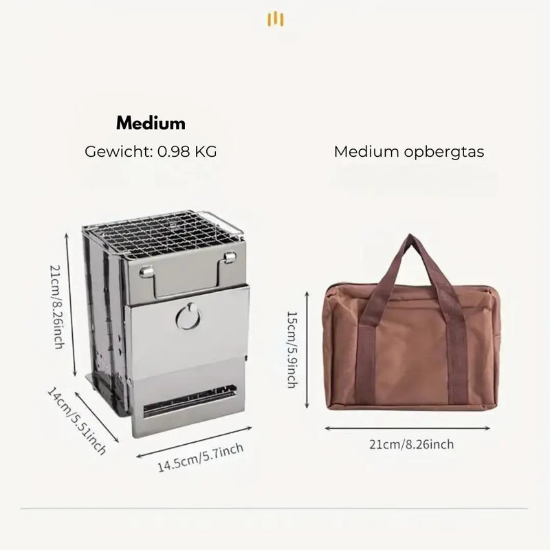 Foldable Stainless Steel Wood Stove - TrailFlame