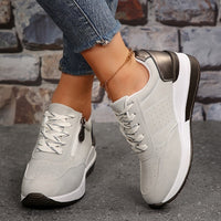 Orthopedic Women's Sneakers | Wedge Sole with Zipper & Lace-Up 3