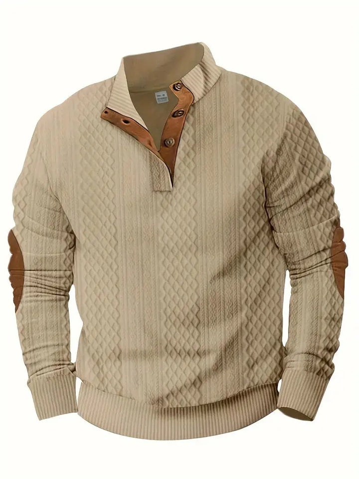 Herren Gestrickter Outdoor Pullover mit Aufnähern - Logan