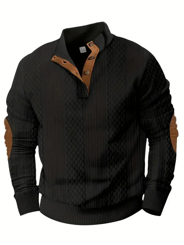 Herren Gestrickter Outdoor Pullover mit Aufnähern - Logan