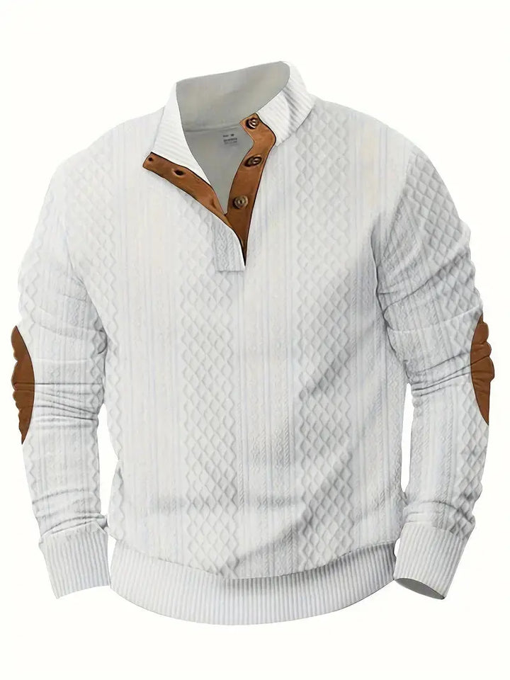 Herren Gestrickter Outdoor Pullover mit Aufnähern - Logan