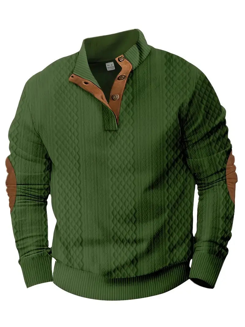 Herren Gestrickter Outdoor Pullover mit Aufnähern - Logan