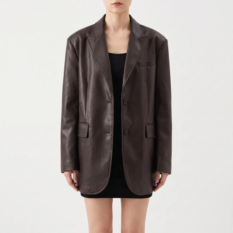 Oversized Blazer Met Enkele Rij Knopen -  Christy