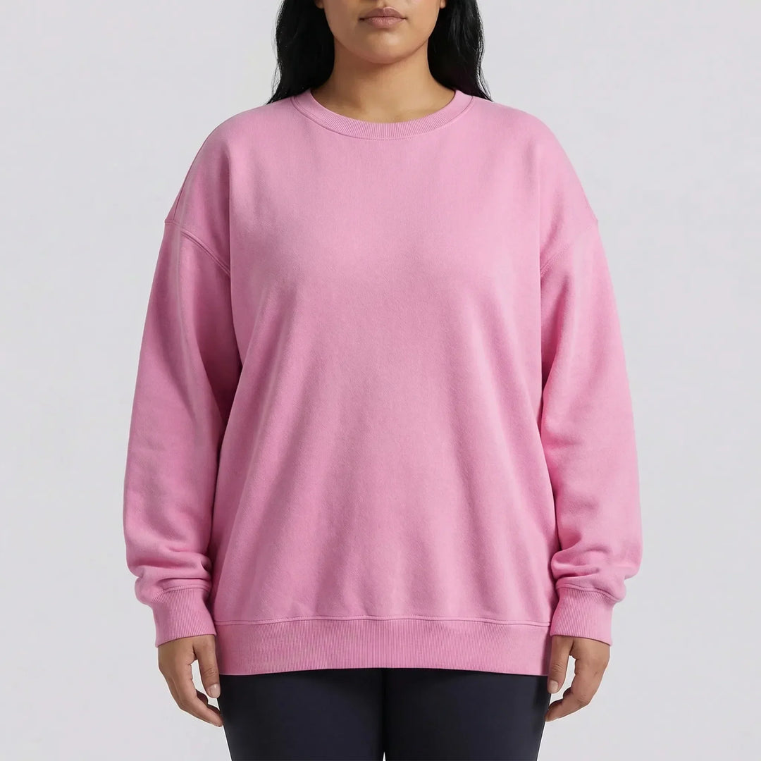 Oversized Crew Neck Pullover Sweatshirt - Christy