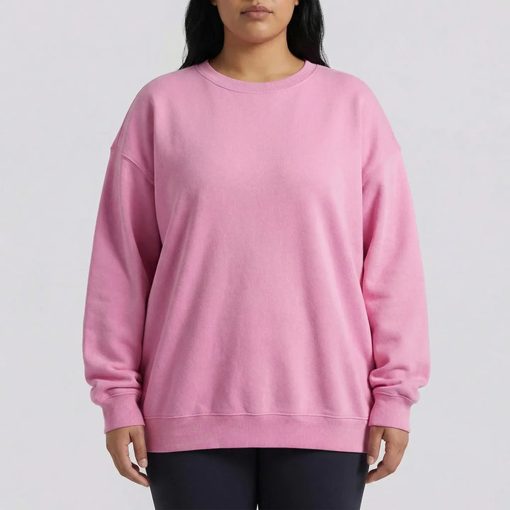 Oversized Crew Neck Pullover Sweatshirt - Christy