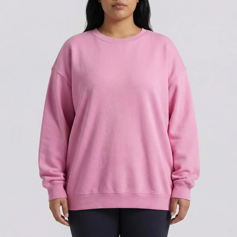 Oversized Crew Neck Pullover Sweatshirt - Christy