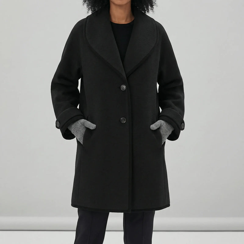 Oversized Mantel Mit Weitem Revers - Lillian