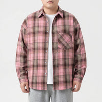 Oversized Plaid Long Sleeve Shirt - Raymond