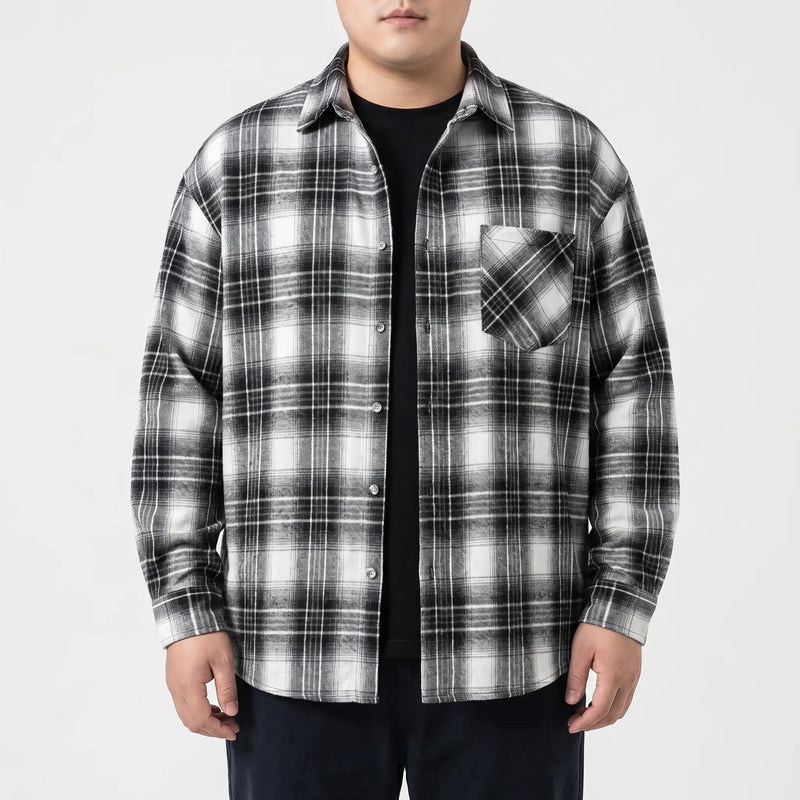 Oversized Plaid Long Sleeve Shirt - Raymond