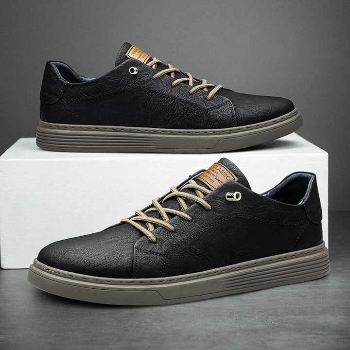 Bequeme Oxford Leder Herren Sneaker - Ethan
