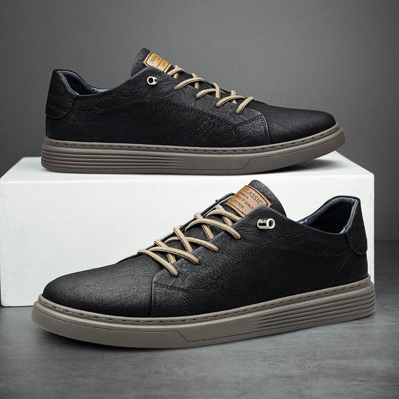 Bequeme Oxford Leder Herren Sneaker - Ethan