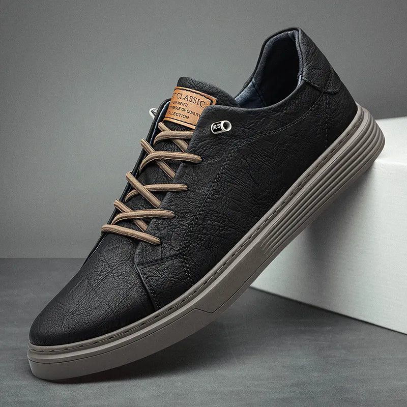 Bequeme Oxford Leder Herren Sneaker - Ethan