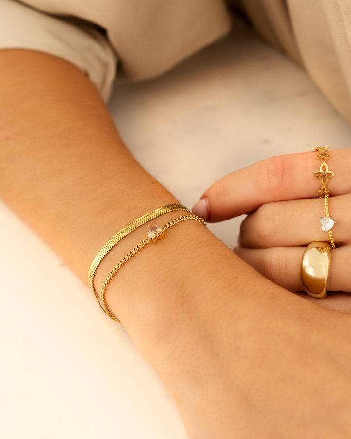 Heart-shaped Birthstone Bracelet