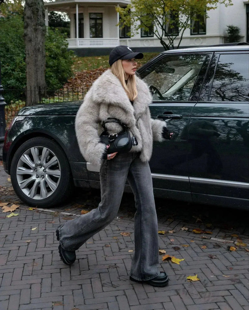 Damen Kunstpelzjacke - Olivia