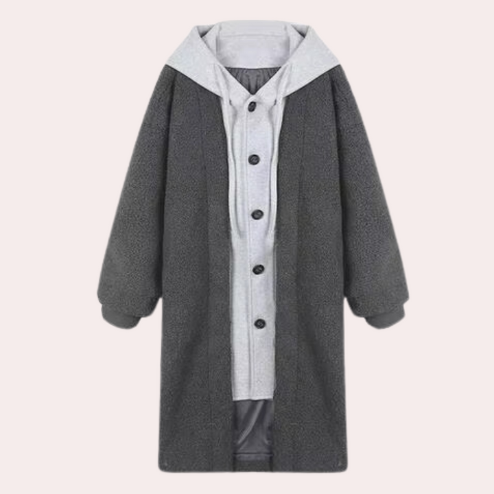 Casual Lange Damesjas met Capuchon - Isla