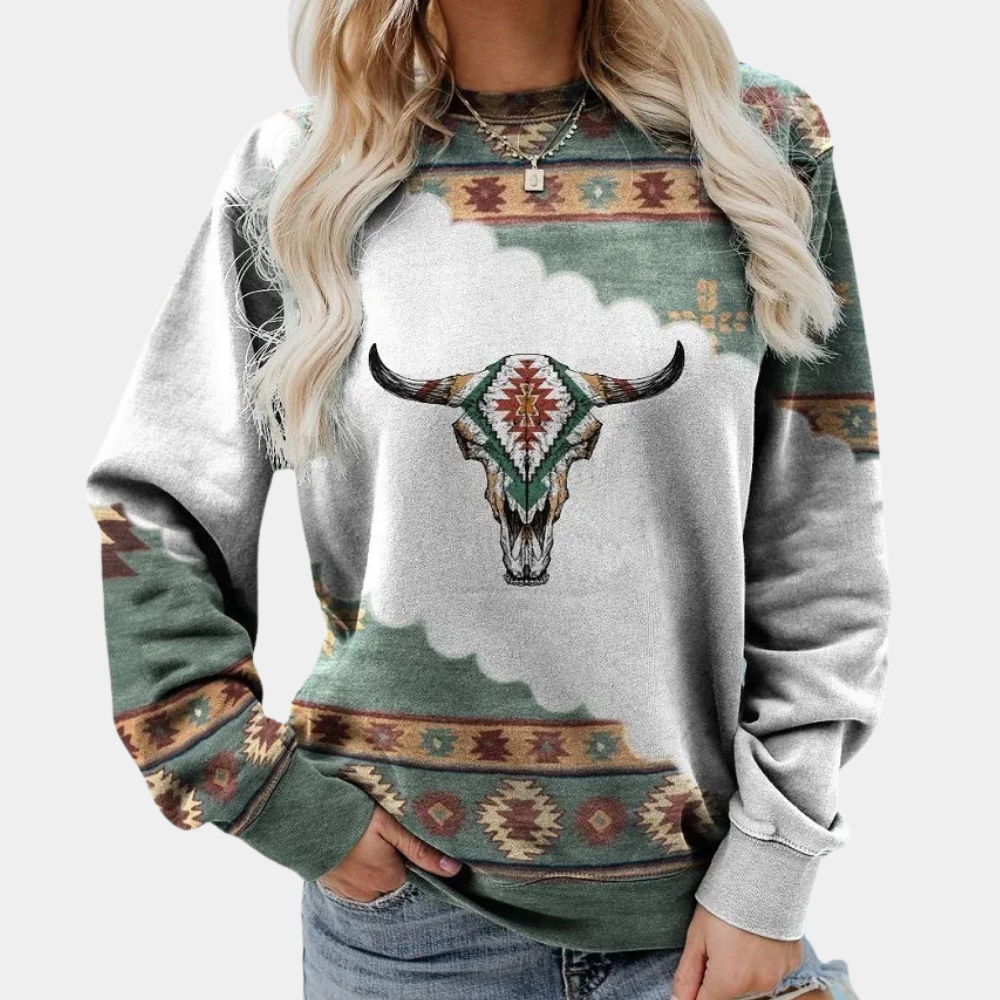 Trendiges Bedrucktes Damen-Sweatshirt - Sienna