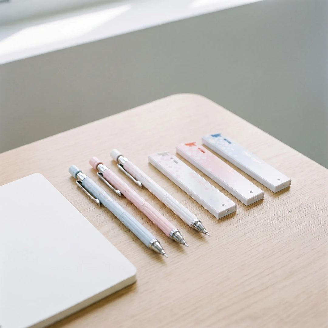 Pastel Floral Patterned Mechanical Pencil Set - Florascribe