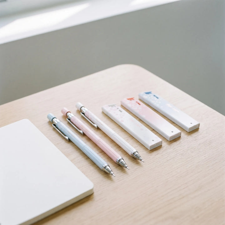 Pastel Floral Patterned Mechanical Pencil Set - Florascribe