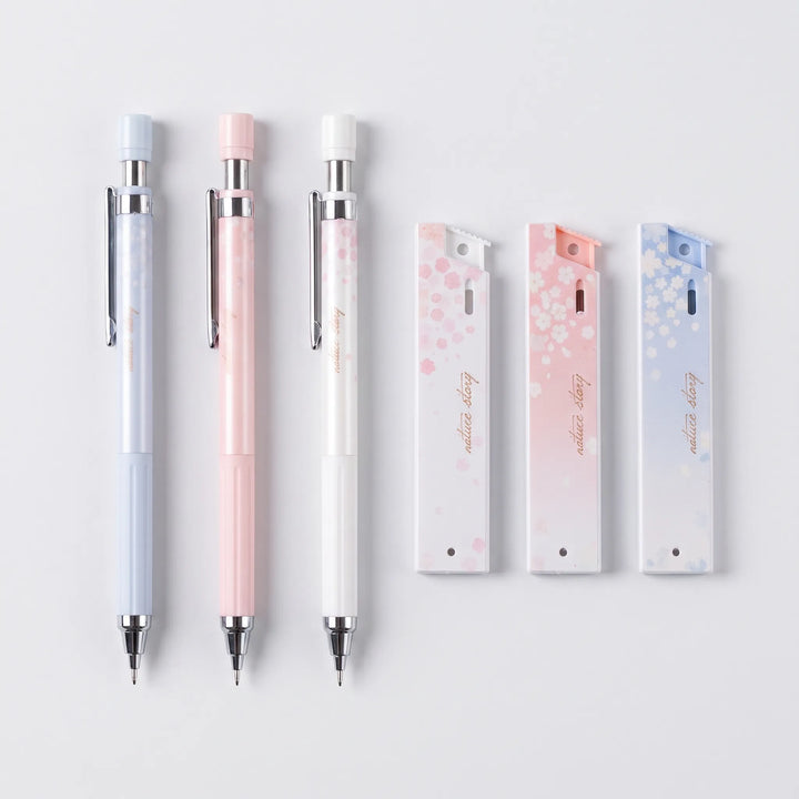Pastel Floral Patterned Mechanical Pencil Set - Florascribe