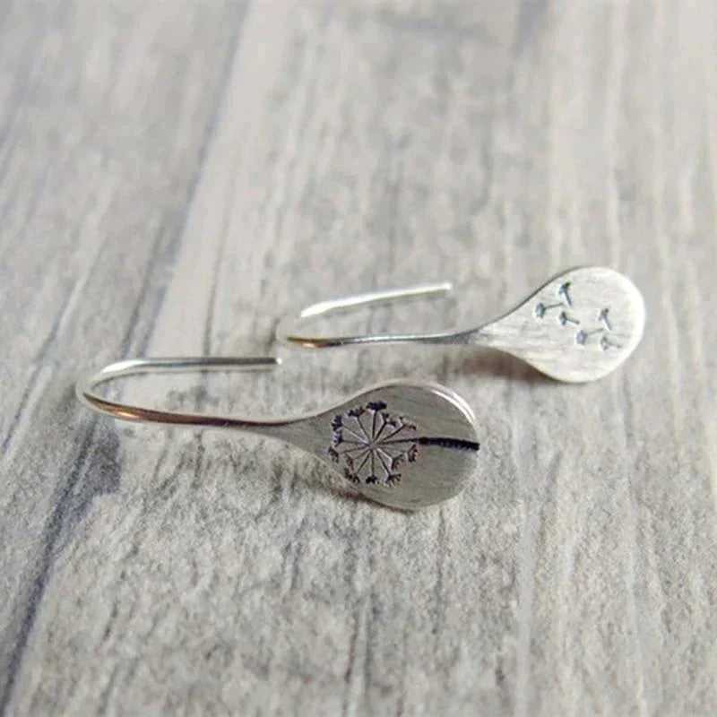 Silver Dandelion Earrings - Amira