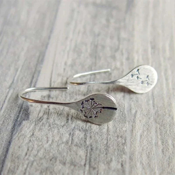 Silver Dandelion Earrings - Amira