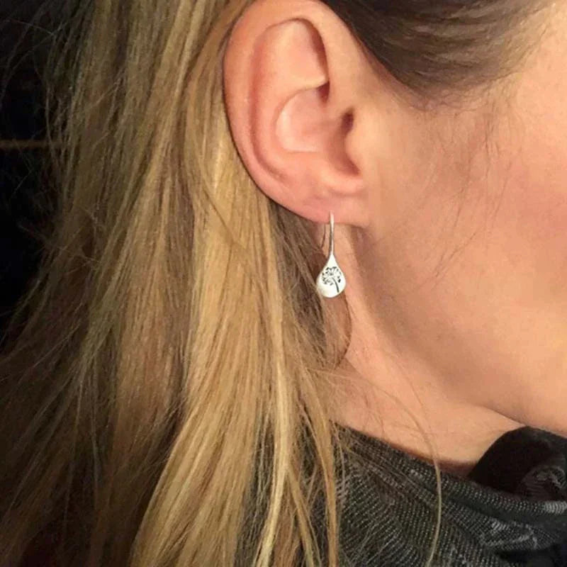 Silver Dandelion Earrings - Amira
