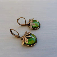 Stylish Crystal Antique Gold Earrings - Amarae