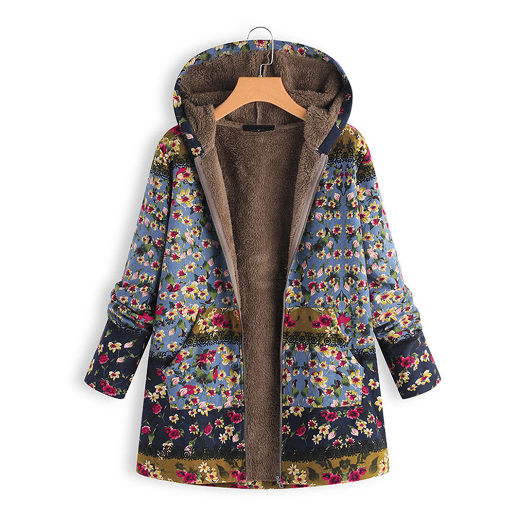 Langer Damen-Teddy-Mantel mit Kapuze - Seraphina