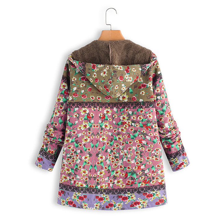 Langer Damen-Teddy-Mantel mit Kapuze - Seraphina