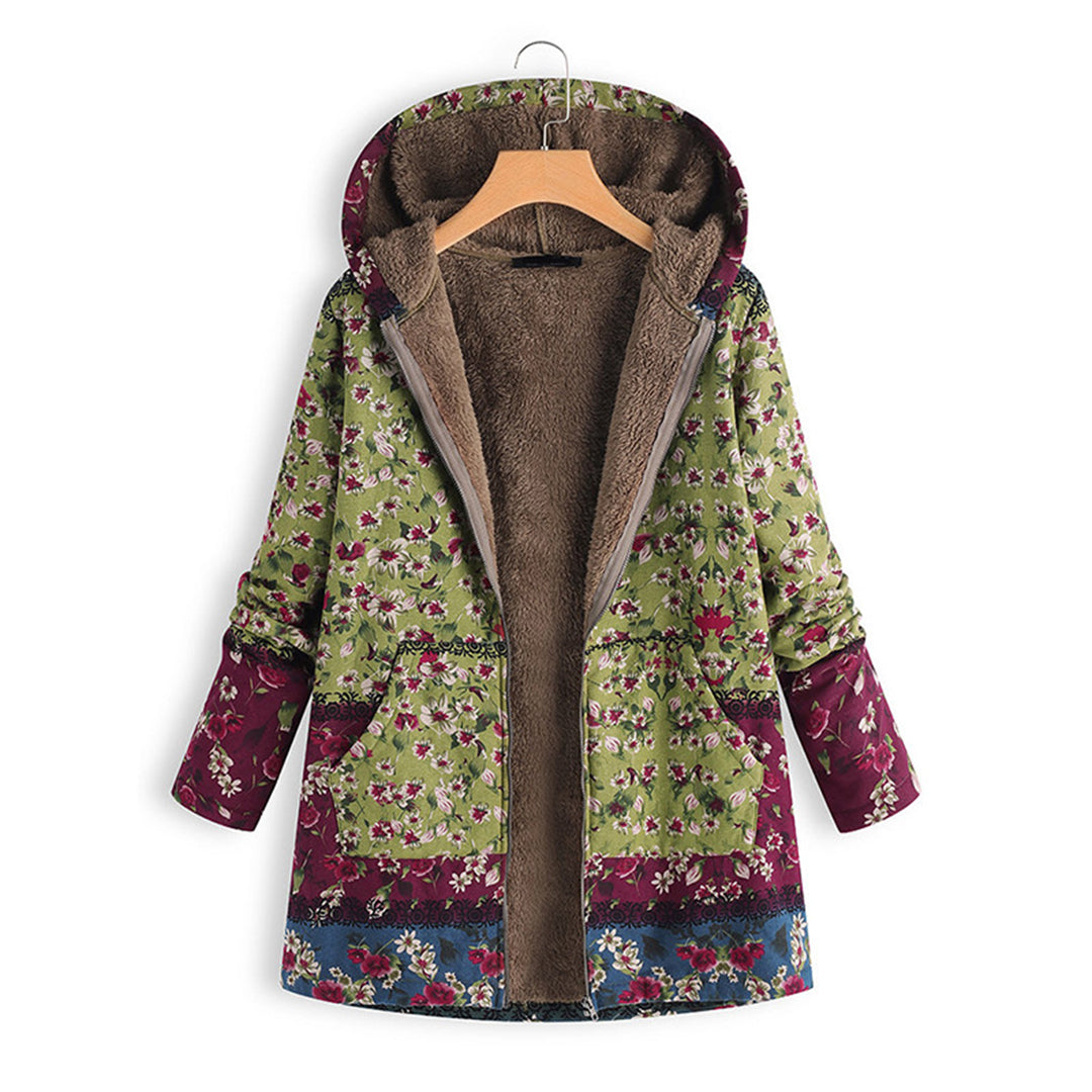 Langer Damen-Teddy-Mantel mit Kapuze - Seraphina