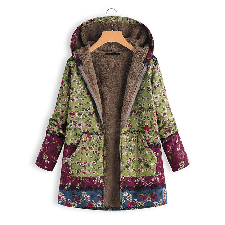 Langer Damen-Teddy-Mantel mit Kapuze - Seraphina